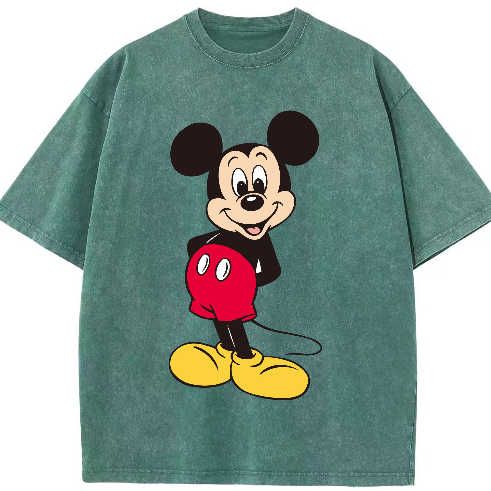 （画像用） ミッキーマウス Mickey Mouse 綿100% ヴィンテージ風 半袖Tシャツ（フロントプリント）